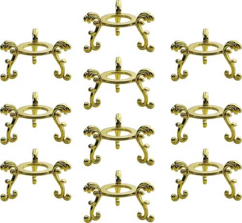 10 piezas de soporte dorado para bolas de cristal para exhibir cristales de vidrio y rocas naturales, soporte de exhibición esférico, para esfera o