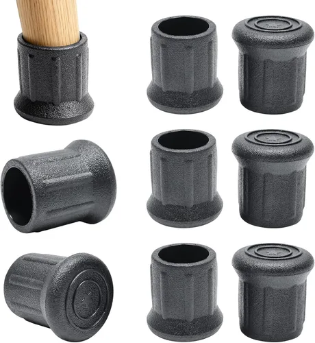 8 tapas redondas de 1 pulgada para patas de silla, protectores de goma negra para patas de silla, almohadillas gruesas para muebles, tapas para