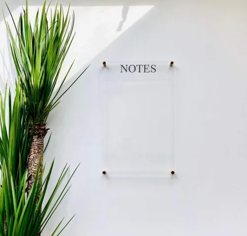 Vista 4 de Large Clear Acrylic Notes Board for wall Dry-Erase Message White Board Calendar Wall Mounted Office Home Family Organization Tools Must Haves