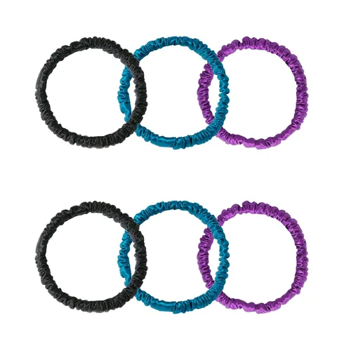 Vista 15 de Lazos para el cabello de seda de morera, prevención del encrespamiento y sin daños, accesorios para dormir y noche para mujeres (albaricoque)