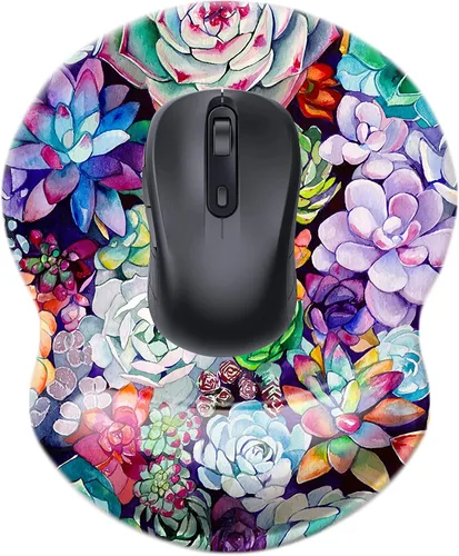 Vista 8 de Alfombrilla ergonómica para mouse, antideslizante, reposamuñecas para oficina, computadora, laptop y Mac (A-negro)