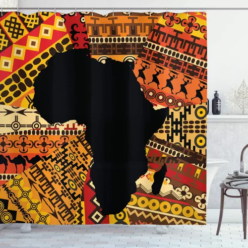 Vista 4 de Ambesonne Cortina de ducha abstracta, acuarela horizontal ovalada en forma de hojas, tonos pastel suaves, obras de arte clásicas, juego