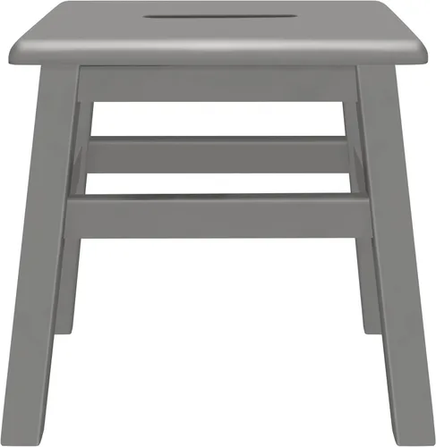 Vista 39 de eHemco Taburete de madera maciza para adultos y niños, 12.25 pulgadas, gris, juego de 2