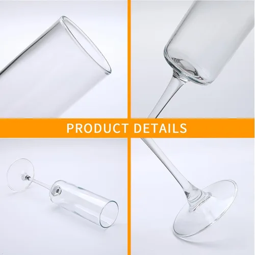 Vista 3 de Copas de champán de 5 onzas, juego de 8 copas de champán transparentes, vasos clásicos espumosos Prosecco para tostar, copas de champán