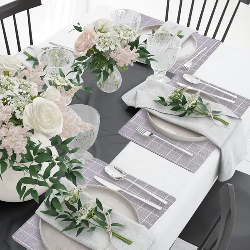 Vista 5 de Decozen Juego de 8 manteles individuales para mesa de centro de comedor, resistentes a los arañazos, a las manchas de calor, antideslizantes
