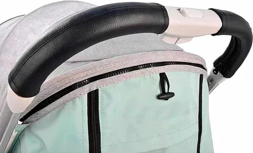 Vista 5 de Fundas para asas de cochecito, 4 unidades, de piel sintética, para parachoques, a prueba de polvo, protector de mango de cochecito, impermeable