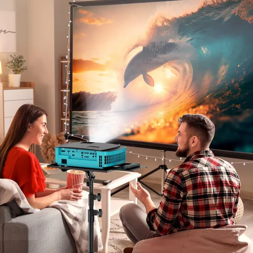 Vista 8 de Soporte para proyector con ruedas, trípode para laptop de 29 a 69 pulgadas con bandeja para mouse, soportes de DJ de altura ajustable con soporte