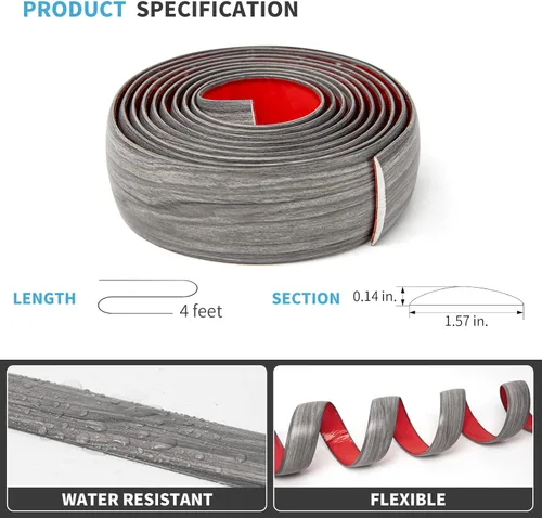 Vista 4 de Art3d Tira de Transición de Piso de Vinilo Autoadhesiva, Tira de Piso Laminado Tira Divisora Plana de Piso para Unir Espacios del Piso, Umbral