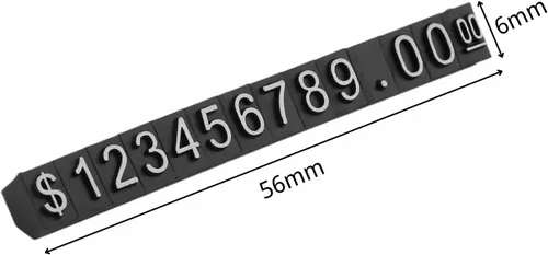 Vista 5 de 30pcs precio etiqueta número carta precio cubo pantalla ajustable anillo joyería dólar precio etiqueta soporte