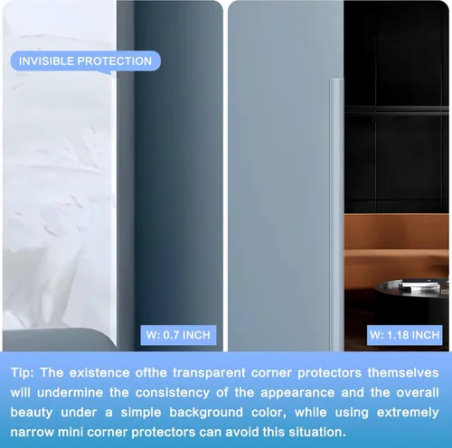 Vista 8 de Mini protectores de esquina autoadhesivos transparentes para pared, bonitos protectores de esquina y protector de bordes para marco de puerta