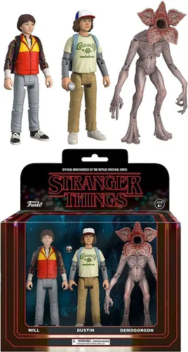 Funko Figura de Acción: Stranger Things Paquete de 3 - Paquete 2, Will, Dustin y Demogorgon Coleccionable