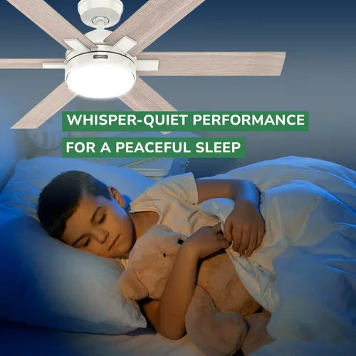 Vista 5 de Hunter Fan Company 51880 Georgetown Ventilador de techo, blanco fresco, 52