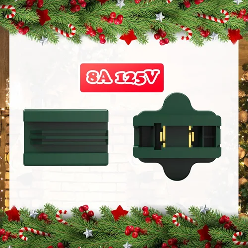 Vista 5 de Set de enchufes deslizantes verdes macho y hembra para iluminación navideña, enchufe de vampiro, enchufes Gilbert, enchufes zip, paquete de 30