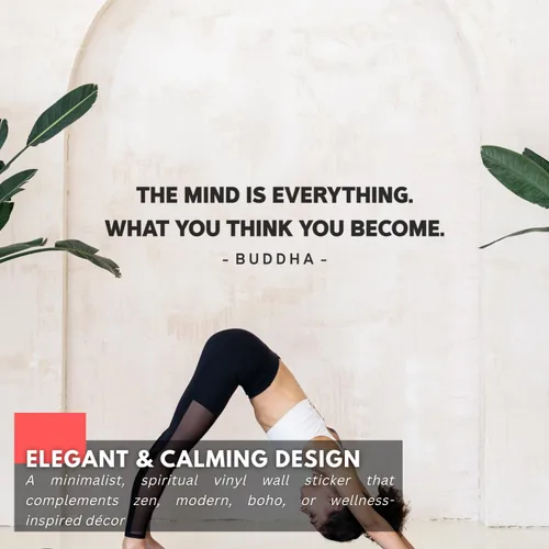 Vista 3 de My Vinyl Story - Mind is Everything - Inspirational Motivational Buddha Wall Decal Sticker Quote Art Decor Saying Positive Affirmation Reminder Home
