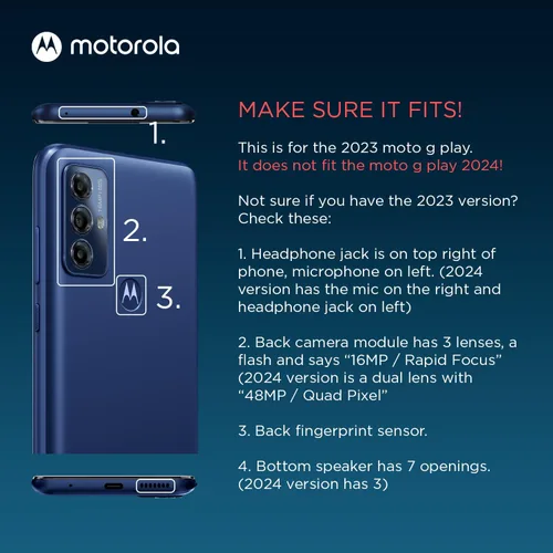 Vista 2 de Motorola Essentials Moto G Play (2023) Protector de Pantalla - Vidrio Templado Fuerte 9H, Antihuellas, Antiarañazos, Antimanchas