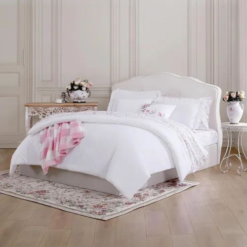 Vista 7 de Shabby Chic® - Juego de edredón de 3 piezas tamaño Queen, ropa de cama de algodón suave con fundas a juego, decoración romántica con volantes