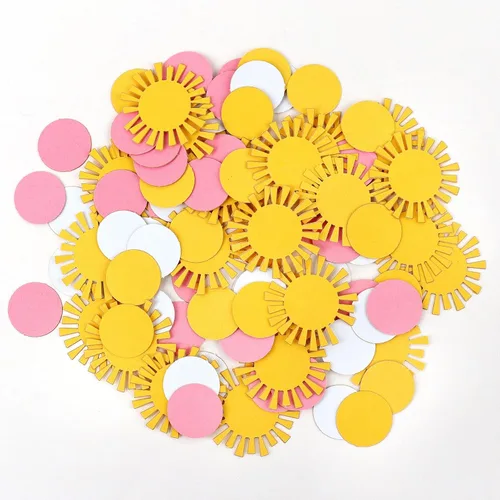 Vista 4 de 100 piezas de confeti de sol con la frase "You are my sunshine" (Confeti de sol You are My Sunshine)