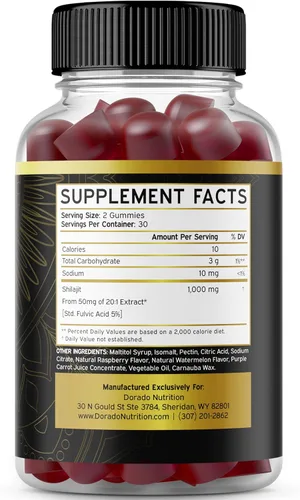 Vista 4 de DORADO NUTRITION Gomitas Shilajit para hombres y mujeres (60 gomitas) y ADK Gummies Vitamina D3 K2 Gummies (60 gomitas sin azúcar)