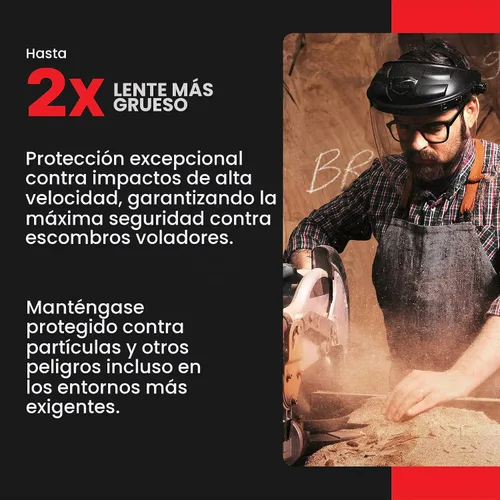 Vista 6 de NoCry Protector facial de seguridad premium para esmerilar y cortar — Visera transparente antivaho, resistente a los impactos y arnés ajustable
