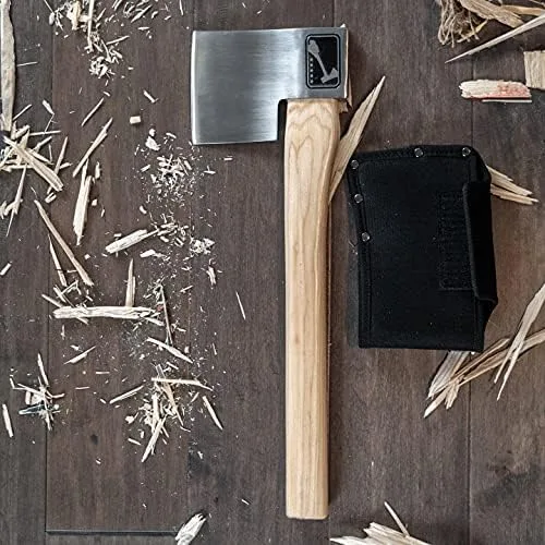 Vista 6 de Kit de inicio oficial de World Axe Throwing League Premium con hacha de lanzamiento, hacha de lanzamiento, plantilla de objetivo de lanzamiento