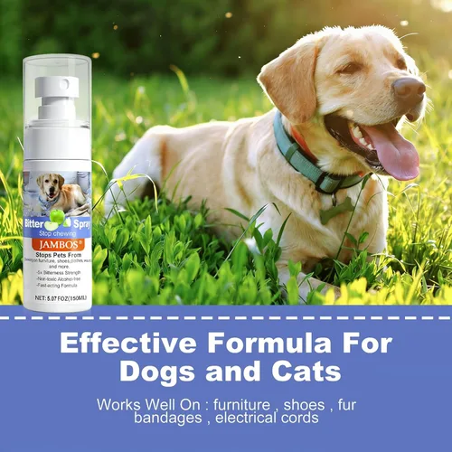 Vista 3 de Efectivamente, espray de manzana amarga para perros para dejar de masticar, sin aerosol masticable para perros, protege la seguridad de los muebles