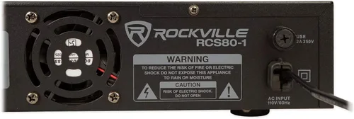 Vista 7 de Rockville RCS80-1 60 vatios 70V/100V amplificador comercial/receptor Bluetooth 5.0, compatible con altavoces de 4/8/16 ohmios, USB/SD/FM/RCA/Mic
