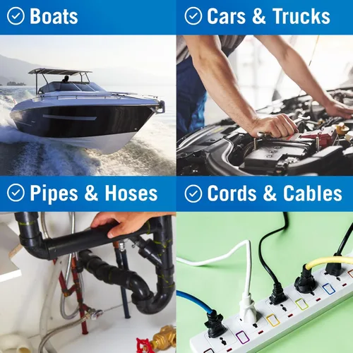 Vista 6 de Better Boat - Cinta de silicona negra de alta resistencia, cinta autoadhesiva de reparación de mangueras de goma y tuberías de agua, cinta eléctrica