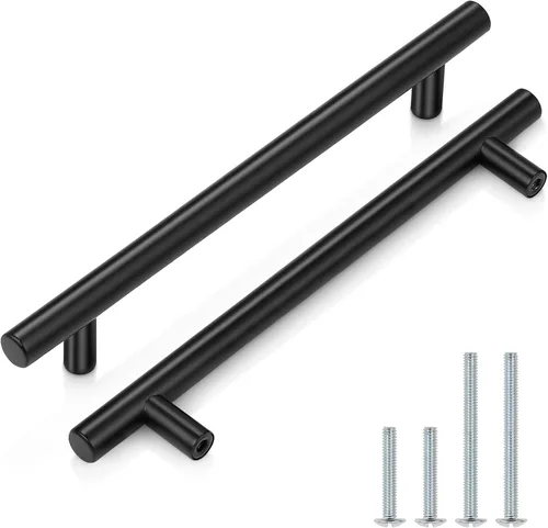 Vista 10 de Probrico Paquete de 5 tiradores de barra negra de centro a centro de 2-1/2 pulgadas, tiradores de cajón de 2 1/2 pulgadas, accesorios modernos