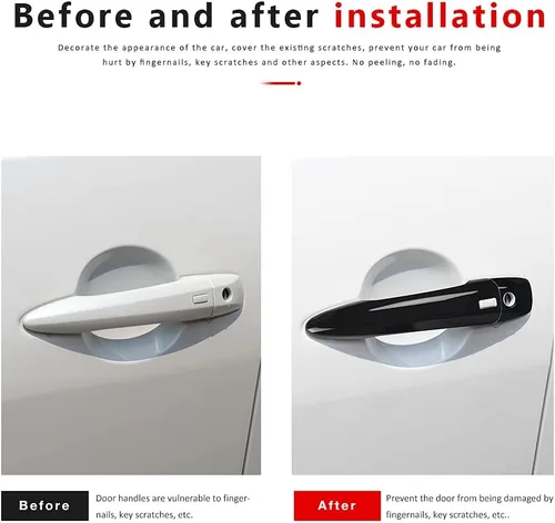 Vista 2 de Funda para manija de puerta de automóvil con agujeros inteligentes sin llave compatible con Nissan Altima SR 2020-2023 2024 2025 2020-2023 2024