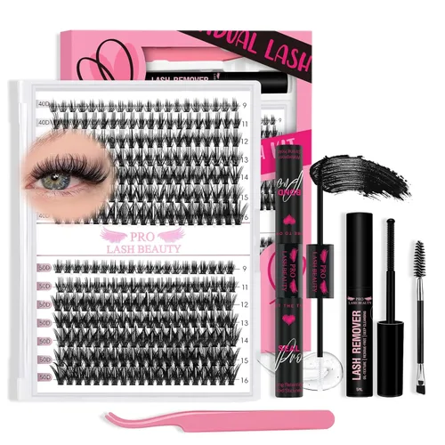 Vista 26 de PRO LASHBEAUTY Pestañas Individuales Estilo 3D 10-18mix Pestañas en Racimo 100D 200D Rizo D Pestañas Wispy Pestañas DIY en Casa