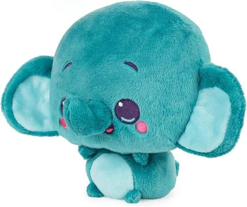 Vista 3 de GUND Drops Tony Trunks Expressive Premium Animal de peluche suave para mascotas verde azulado 6 pulgadas