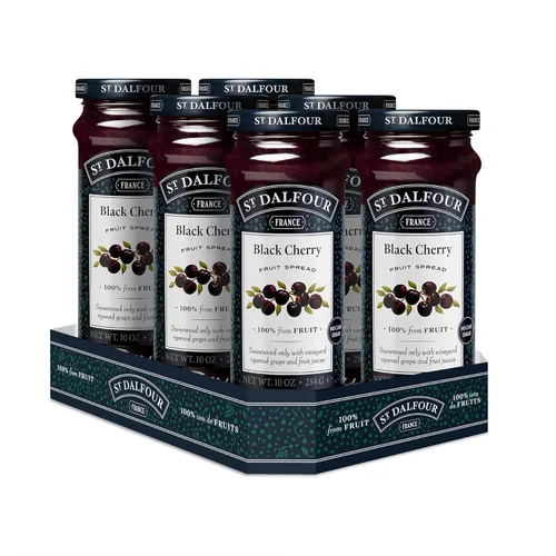 Vista 7 de St. Dalfour Untable de fruta de frambuesa negra, 10 onzas, 100% de frutas, sin ingredientes artificiales, sin OMG, sin azúcar de caña, todo natural