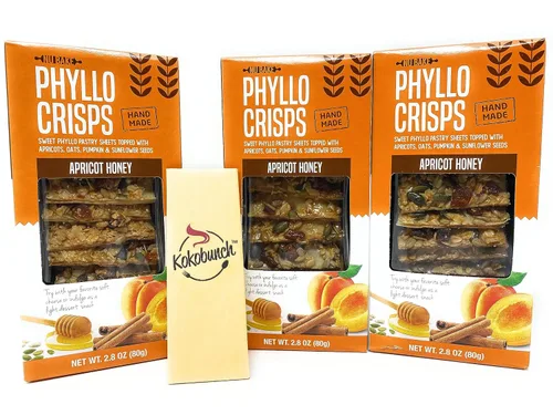 Phyllo Crisps - Miel de albaricoque de Nu Bake | Paquete de 3 – 2.8 oz