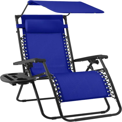 Vista 58 de Best Choice Products Silla reclinable plegable de gravedad cero para exteriores, de patio, para salón al aire libre, con toldo ajustable