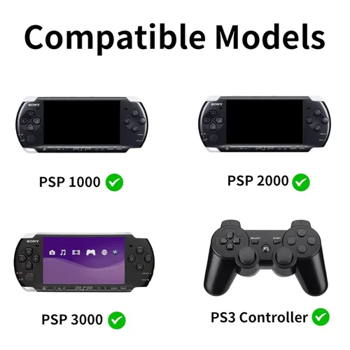 Vista 6 de ANYQOO Cable USB original de datos y alimentación para Sony PSP 1000, 2000, 3000