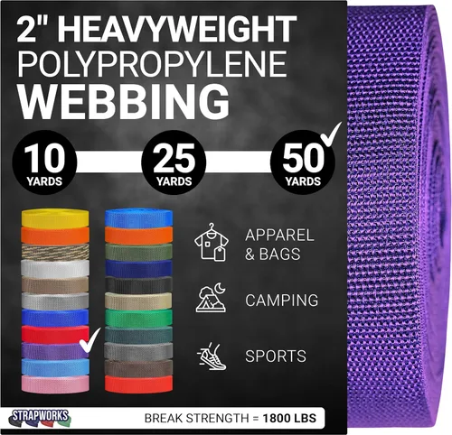 Vista 55 de Strapworks Correas de Polipropileno Resistente - Correas de Polipropileno de Servicio Pesado para Reparación de Equipos de Bricolaje al Aire Libre