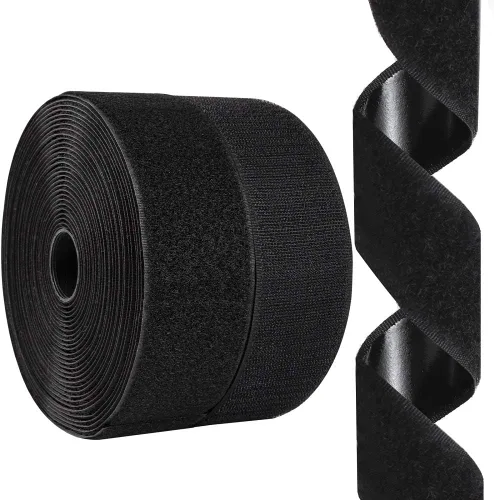 Vista 12 de SOURRI Cinta de velcro grande de 4'' x 20 pies con gancho y bucle, tiras autoadhesivas de servicio pesado, evitan que los cojines del sofá se