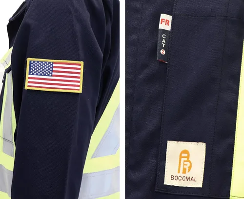 Vista 5 de BOCOMAL FR Coverall - Overol de alta visibilidad ignífugoignífugo de alta visibilidad con grifos reflectantes de 4 pulgadas