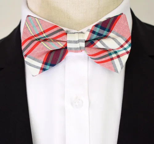 Vista 3 de Carahere Mens Novel Plaid Bow Ties Adjustable Pre Tied Bow Ties For Men Lattice Bow Tie