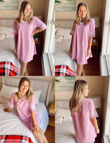 Vista 4 de Ekouaer - Camisón de manga corta para mujer