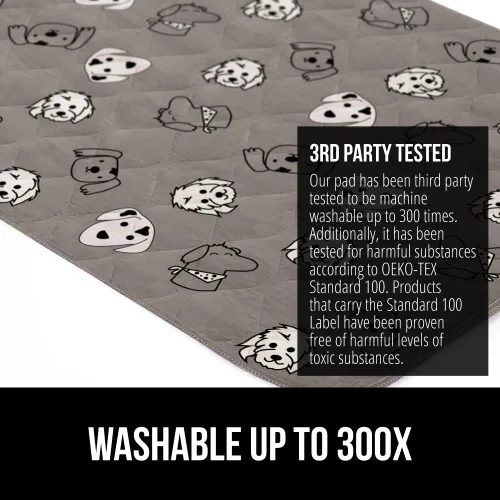 Vista 5 de GORILLA GRIP - Almohadillas lavables para cachorros, 18x12, alfombrilla antideslizante para jaula de perros, almohadilla impermeable de tela