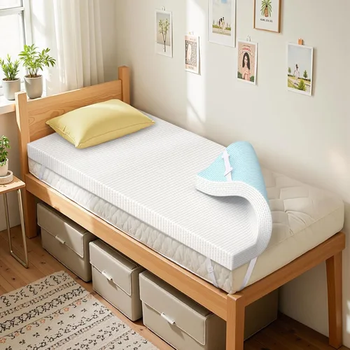 Vista 14 de SyMax Cubrecolchón individual de espuma viscoelástica con infusión de gel, colchón de espuma viscoelástica suave para cama, sofá, RV, certificado