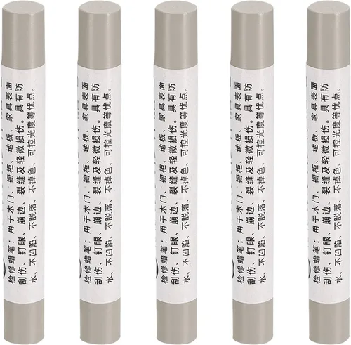 Vista 82 de uxcell Lápices de reparación de muebles, 5 unidades, barra de relleno de cera de madera, marcadores de muebles para retoques - para agujeros