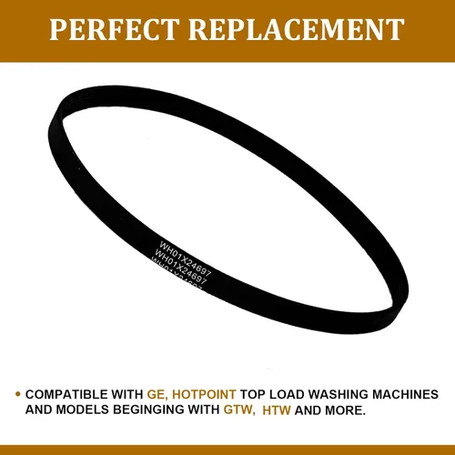 Vista 3 de WH01X24697 Correa de transmisión de lavadora compatible con GE, lavadora de ropa Hotpoint, piezas de repuesto AP6037512, 4585709, PS11767488
