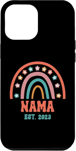 Vista 10 de iPhone 12 mini Retro Nama Groovy Grandma Est. 2023 Rainbow Boho Style Case