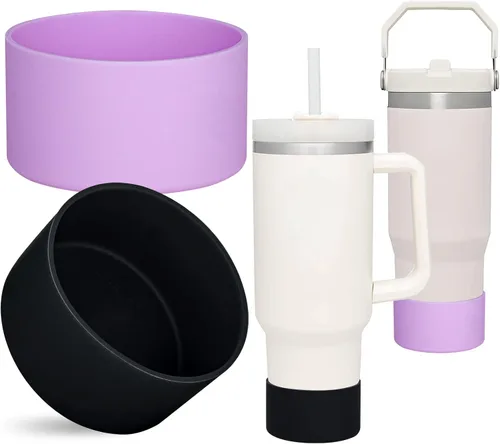Vista 17 de QIANHAI Botas de silicona para Stanley Quencher Adventure, vaso de 40 onzas con asa y Stanley IceFlow de 30 onzas y 20 onzas, funda inferior