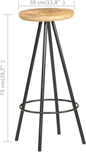 Vista 2 de sillas de bar, taburetes de bar, taburetes de bar, mesa de bar, sillas para barra de cocina, taburetes de bar 2 piezas de mango áspero taburete