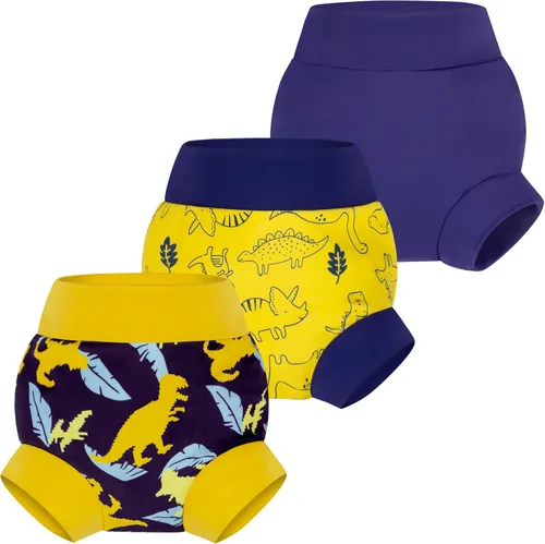 Vista 93 de BIG ELEPHANT Pañales de natación para bebé, 3 piezas, reutilizables, ajustables, lavables, impermeables, para niños y niñas, de 6 meses a 5 años