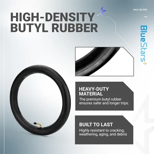 Vista 3 de BlueStars Heavy-Duty Bike Inner Tubes with Schrader Valve – Thick Butyl Rubber Replacement for for 14–26 Inch Bicycle & E-Bike Tires (2-Pack)