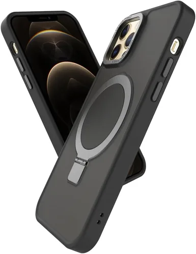 Vista 2 de Puxicu Funda magnética para iPhone 12 Pro Max, soporte magnético invisible, compatible con MagSafe, diseño duro delgado, a prueba de golpes